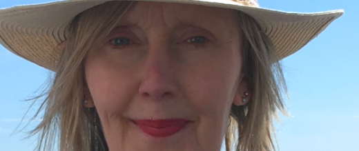 Karen on a boat