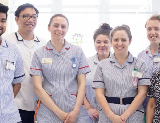 Group photo of some of the Royal Marsden team