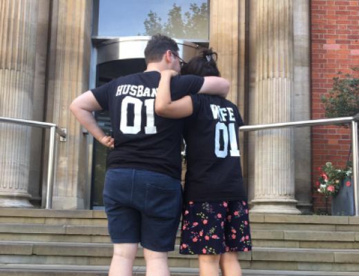 Laura and Alex outside hospital