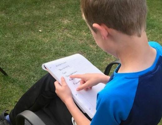 Child learning words