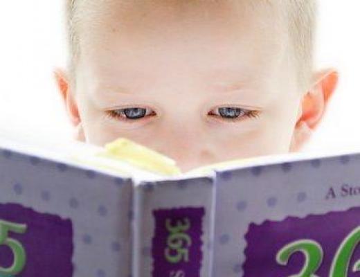 Child reading a book