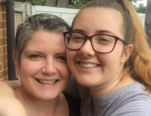 Image of Lily hugging her mum Natalie