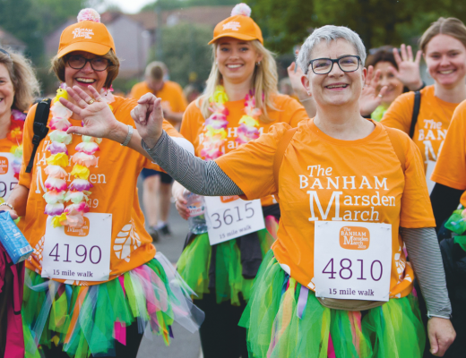 banham marsden marchers waving