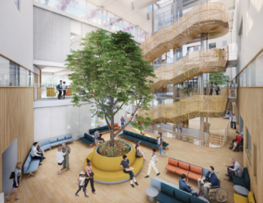 Visual representation of the Oak Cancer Centre's Outpatient Atrium