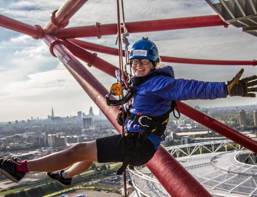 Woman abseiling