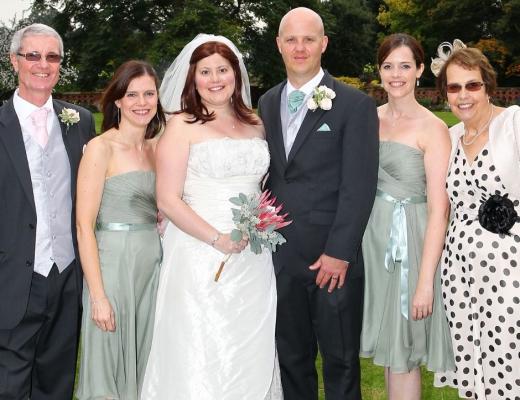 Ali (centre) and family on her wedding day