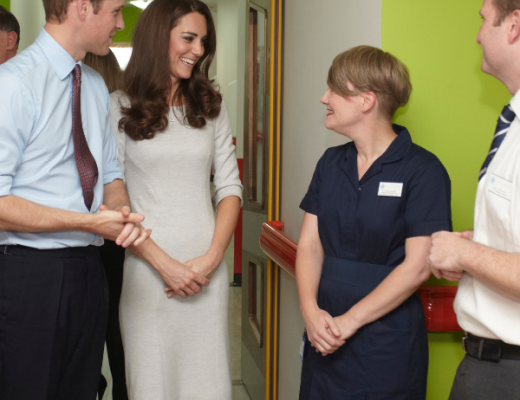 HRH The Duke and Duchess of Cambridge meet a nurse