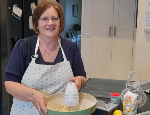 One of our supporters of Marsden Morning, Jenny, baking in her kitchen