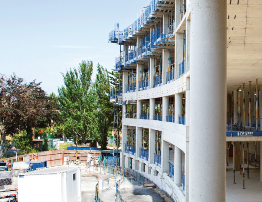 The Oak Cancer Centre at the latest stage of construction, with the full height being realised