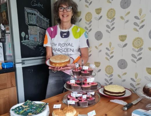 Karen at her Marsden Morning bake sale