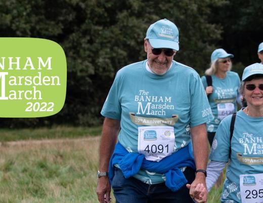 Group walking the Banham Marsden March