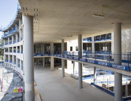 The foundations of the The Oak Cancer Centre at the construction site in Sutton