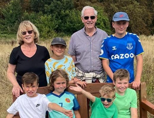 Beryl and her husband Alan and grandchildren