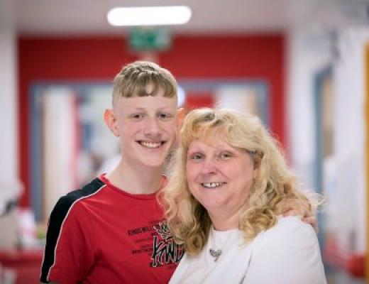 Photo of Fifteen year old Ryan and and his mum Paula. 