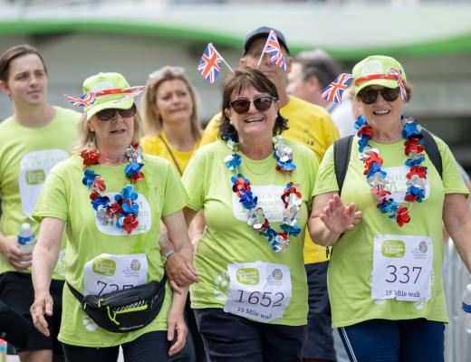 Banham Marsden March walkers with leis and fancy dress 