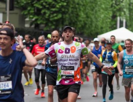 A Team Marsden runner taking part in London Marathon 2024