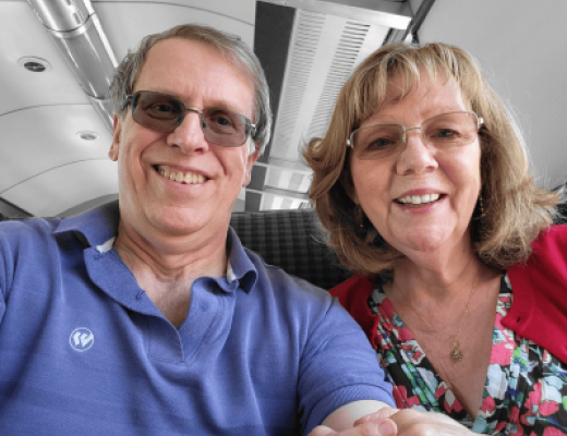 A selfie of Vikki and her husband