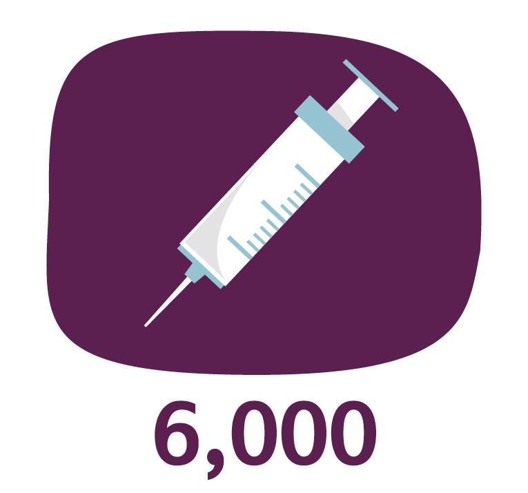 a graphic representing a medical syringe