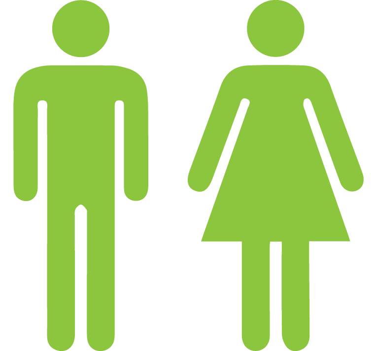Graphic representing a female and a male patient